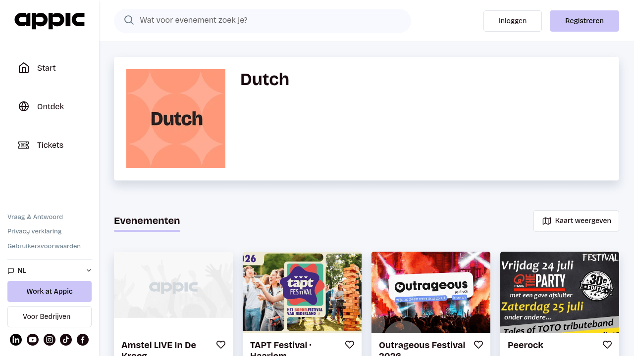 Screenshot of https://appic.events/nl/agenda/nederlandstalig
