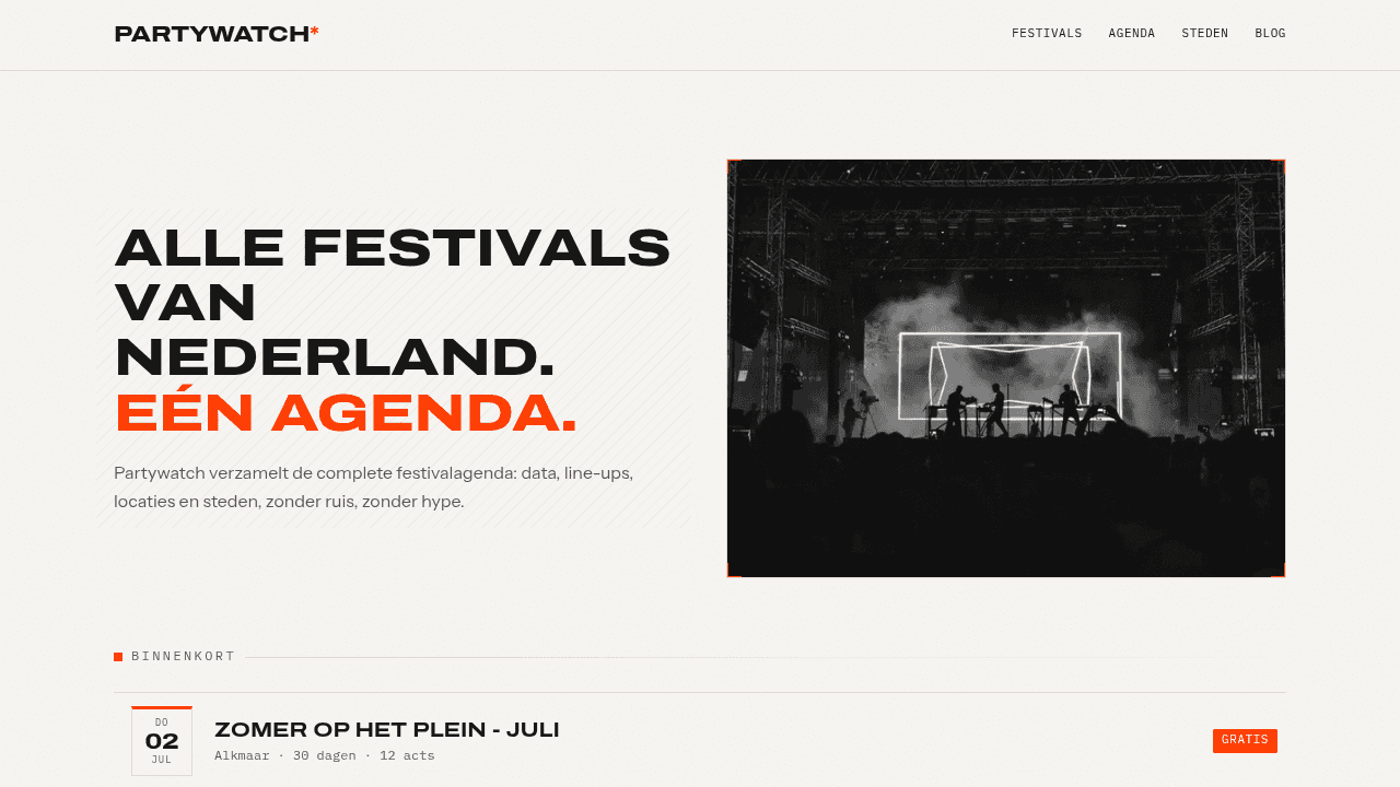 Screenshot of https://partywatch.nl